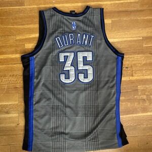 Kevin Durant Gray Blue Black Jersey OKC Thunder #35 Adidas Men's Size 54 (XL)